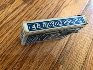 Vintage Tax Stamp 48 BICYCLE Pinochle Rider Back deck of playing cards. 4