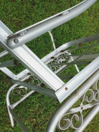 Vtg MCM Mid - Century Modern 60s Bunting Aluminum Patio Lawn Chair w Orig Cushions 10