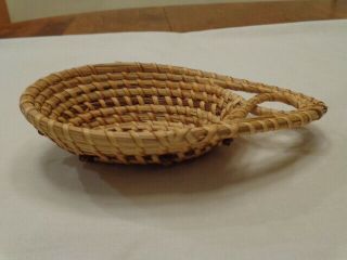 SMALL GULLAH SWEETGRASS BASKET W/HANDLE AND KNOTS 5