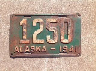 1941 Alaska License Plate