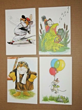 4 Paw Print Cards,  Two By Wallace Tripp,  Cards Only,  Printed In Jaffery