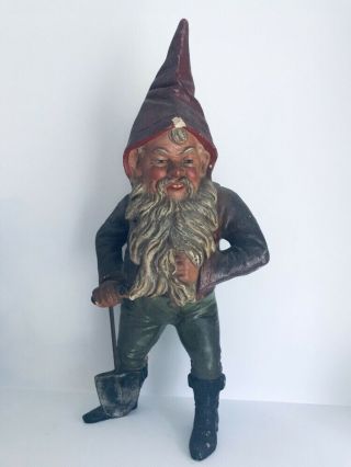 Very Rare Antique Terracotta Garden Gnome Germany Circa 1890 - 1910 Please Read