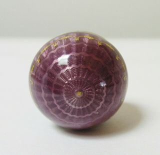 Antique Large Hatpin Exceptional Purple Guilloche Ball 4