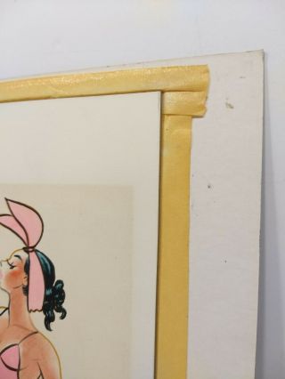Vintage 1940 ' s WWII Era Pin - Up; Disney Artist Bill Justice - SIGNED 9