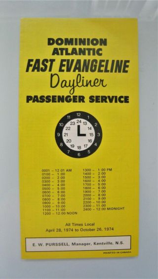 Vintage April 1974 Canadian Pacific Railway Cp Fast Dayliner Timetable Schedule