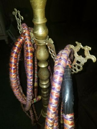 VINTAGE BRASS HOOKAH 50 INCHES TALL 6 HOSE 70 ' S ERA 8