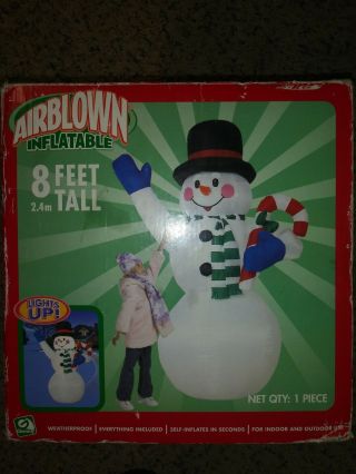 Gemmy 2006 Airblown Inflatable 8 Ft Lighted Snowman