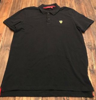 Ferrari Xl Black Polo 100 Cotton Official Product Shirt