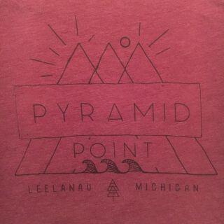 M22 Brand Pyramid Point T - Shirt - Sleeping Bear Dunes Michigan - Maroon - (l)