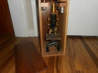 Vintage Bausch & Lomb Microscope Scientific Instrument & Case