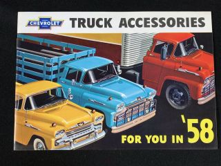 Vtg 1958 Chevrolet Truck Accessories Dealer Sales Brochure