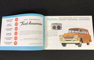 Vtg 1958 Chevrolet Truck Accessories Dealer Sales Brochure 2