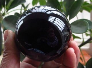 60 - 150mm,  stand Natural Black Obsidian Sphere Large Crystal Ball Healing Stone 3