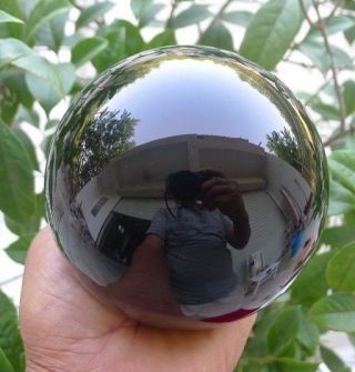 60 - 150mm,  stand Natural Black Obsidian Sphere Large Crystal Ball Healing Stone 5