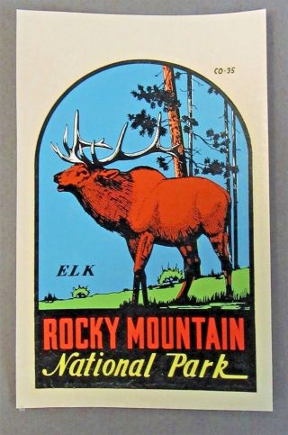 Lindgren - Turner Rocky Mountain Park Elk Water Slide Travel Decal Rat Rod Mip ^