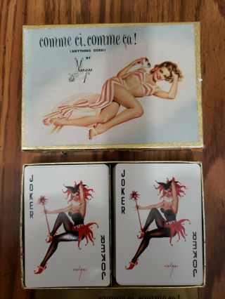 1940s Complete Gift Boxed Double Set Of Vargas Girl Playing Cards Pin - up 2