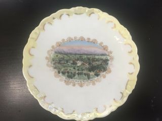 Millerton Ny - Antique Souvenir Plate Of Village - C1900 Novelty Dish