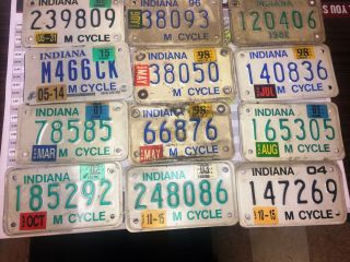 Vintage Motorcycle License Plates From Indiana 1982 - 2014