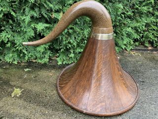 Antique Wood Grained Cygnet Music Master Victor Edison Phonograph Horn