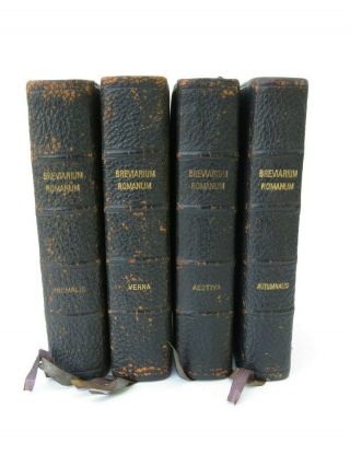 Breviarium Romanum Roman Breviary Complete Set Of 4 Vol 1926 Latin Rare Good,