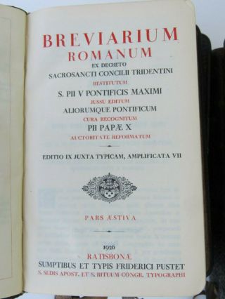 Breviarium Romanum Roman Breviary complete set of 4 vol 1926 Latin Rare Good, 8