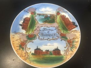Poughkeepsie Ny - Hudson River State Hospital/vassar Hospital - C1900 Souvenir Plate
