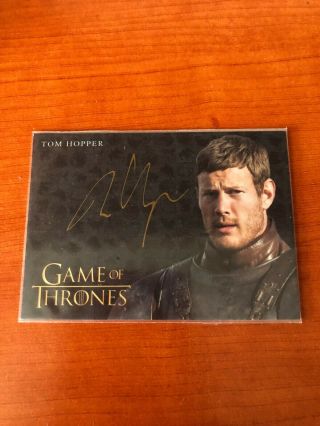 2018 Hbo Game Of Thrones Gold Auto Tom Hopper As Dickon Tarly Hot Rare