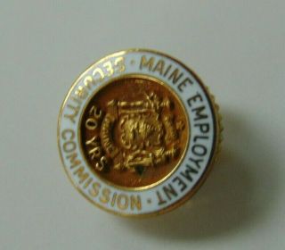 Maine Employment Security Commission Pin 20 Yrs 1/20 10k Gold Estate
