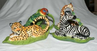 Lynn Chase Jungle Out Of Africa Napkin Rings Set Of 4