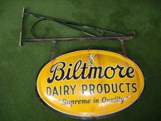BILTMORE DAIRY PRODUCTS SUPREME QUALITY SIGN 2 ' ft.  x 3 ' ft W/ HANGER 6