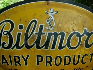 BILTMORE DAIRY PRODUCTS SUPREME QUALITY SIGN 2 ' ft.  x 3 ' ft W/ HANGER 8