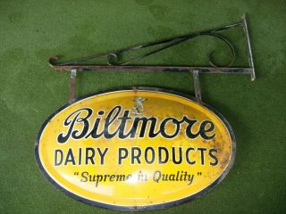 BILTMORE DAIRY PRODUCTS SUPREME QUALITY SIGN 2 ' ft.  x 3 ' ft W/ HANGER 9