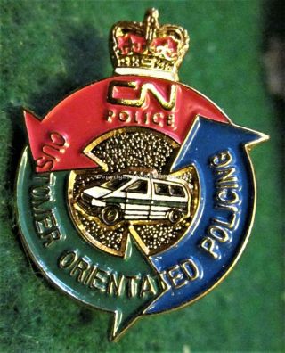 Cn Rail Police Canadian National Railway Customer Oriented Policing Lapel Pin