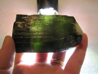 Green Tourmaline Crystal 407.  6g (himalaya mine CA) LOOK 6