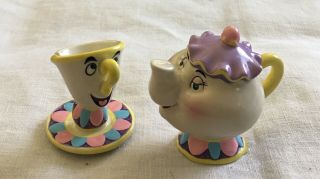 Vintage Disney Beauty And The Beast Mrs Potts And Chip Cup 2 Piece Set Vgc