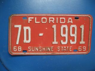 1968 - 69 Florida License Plate 7d - 1991 Sunshine State