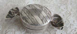 Sterling Silver Figural " Wrapped Candy " Pill Box