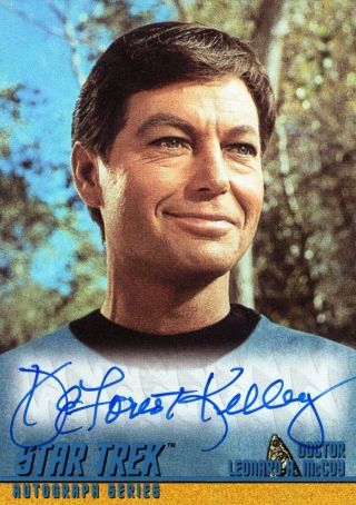 Star Trek Tos - Autograph Card A27 Deforest Kelley As Bones / Dr Mccoy