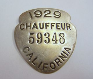 Vintage 1929 State Of California Chauffeur’s License 59348 Cond.