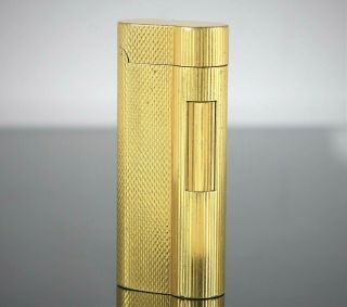Vintage Dunhill Rollalite Yellow Gold Plated Butane Gas Flint Cigarette Lighter