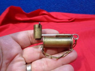 Vintage Brass Miniature Smoking Pipe Box - L