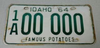 1964 Idaho Sample Passenger Car License Plate