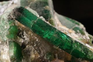 CLASSIC Emerald Beryl Crystal with Molybdenite CARNAIBA,  BRAZIL 2