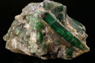 CLASSIC Emerald Beryl Crystal with Molybdenite CARNAIBA,  BRAZIL 6