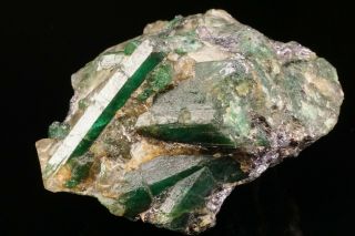 CLASSIC Emerald Beryl Crystal with Molybdenite CARNAIBA,  BRAZIL 7