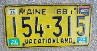 1968 Maine License Plate 154 - 315 Rat Rod - Classic Car - Sign - Chevy - Dodge - Ford