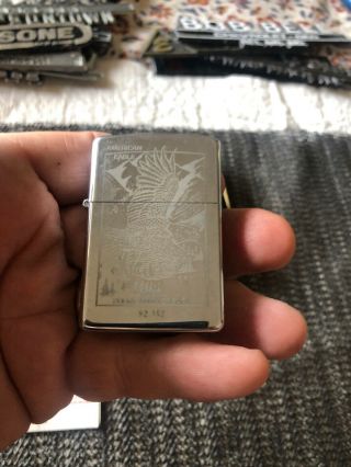 Zippo Lighter 1994 Etched Brass American Eagle 200th Anniversary