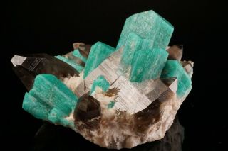 EXTRAORDINARY Amazonite & Smoky Quartz Crystal Cluster YUCCA HILL,  COLORADO 9