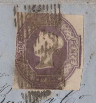 1855 QV SG58 6d MAUVE EMBOSSED ISSUE ON LONDON COVER Cat £1000 2