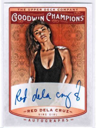 2019 Ud Upper Deck Goodwin Champions Red Dela Cruz A - Rd Autograph Auto Ring Girl